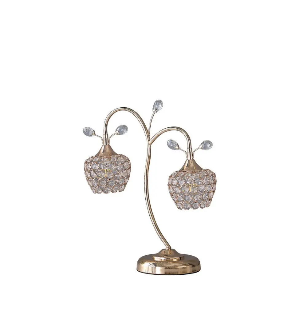 17.25 Inch Rose Gold Floral Bell Table Lamp Glam Metallic Bedside Lighting Decor california home