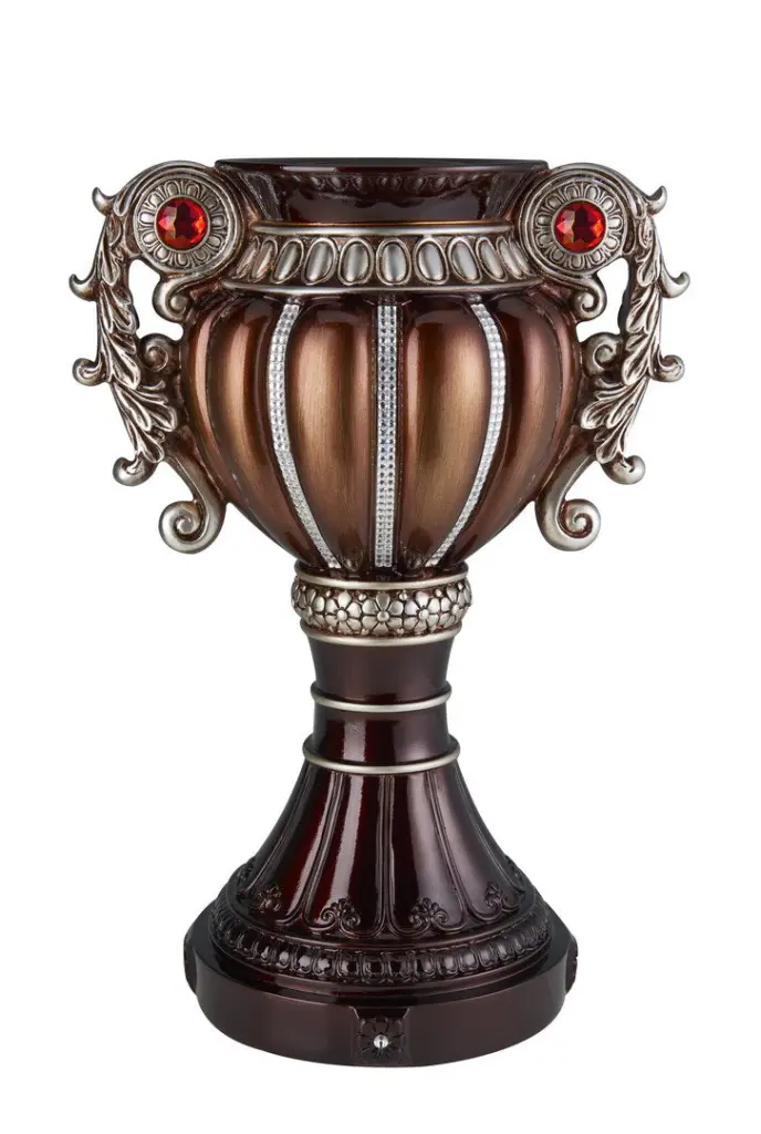 17.5 Inch Tall Delicata Urn Shaped Decorative Vase Metal Alloy Shiny Finish california home