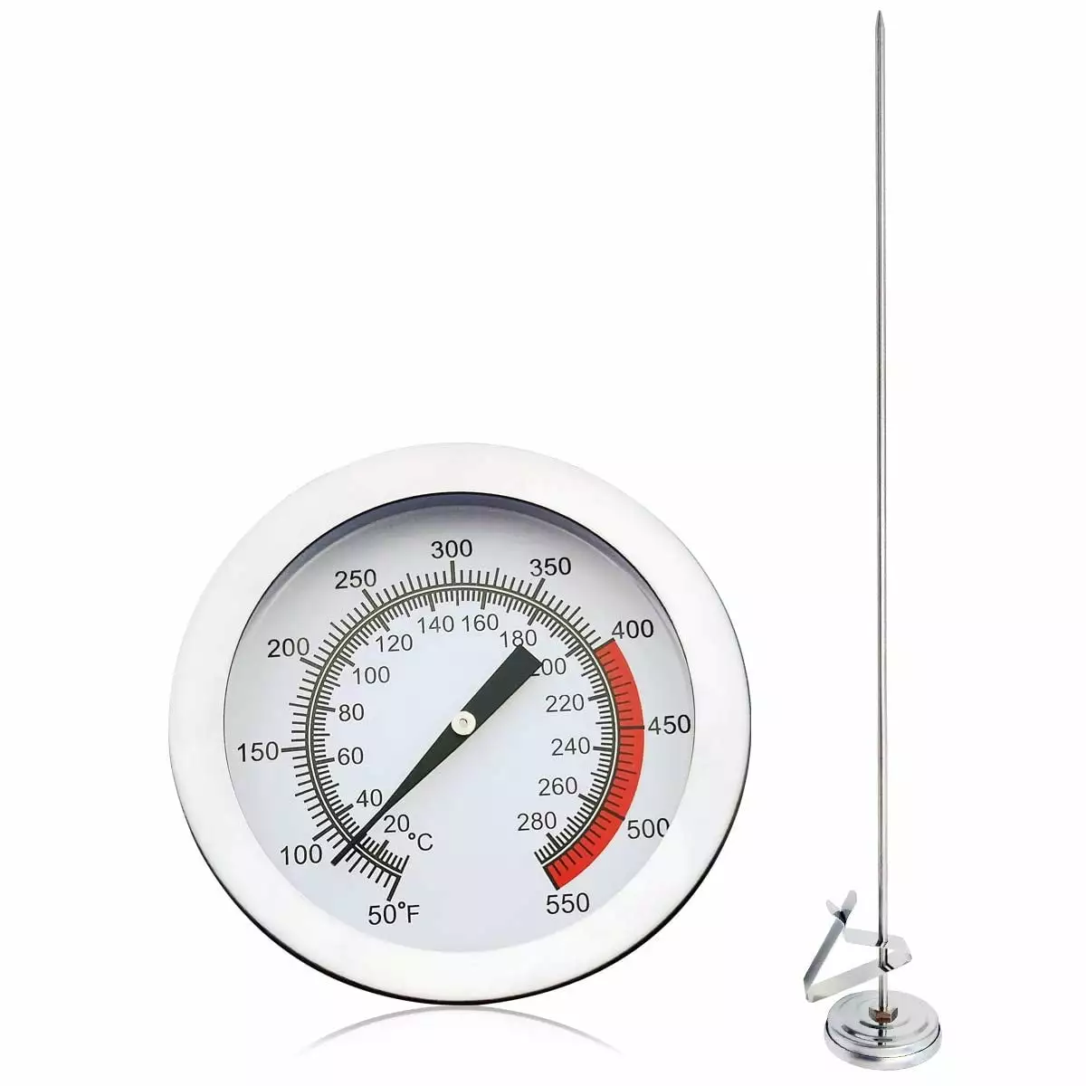 Casewin Deep Fry Thermometer Instant Read Dial Thermometer 7.87 Stainless Steel Meat Cooking Thermometer Best Turkey BBQ G...