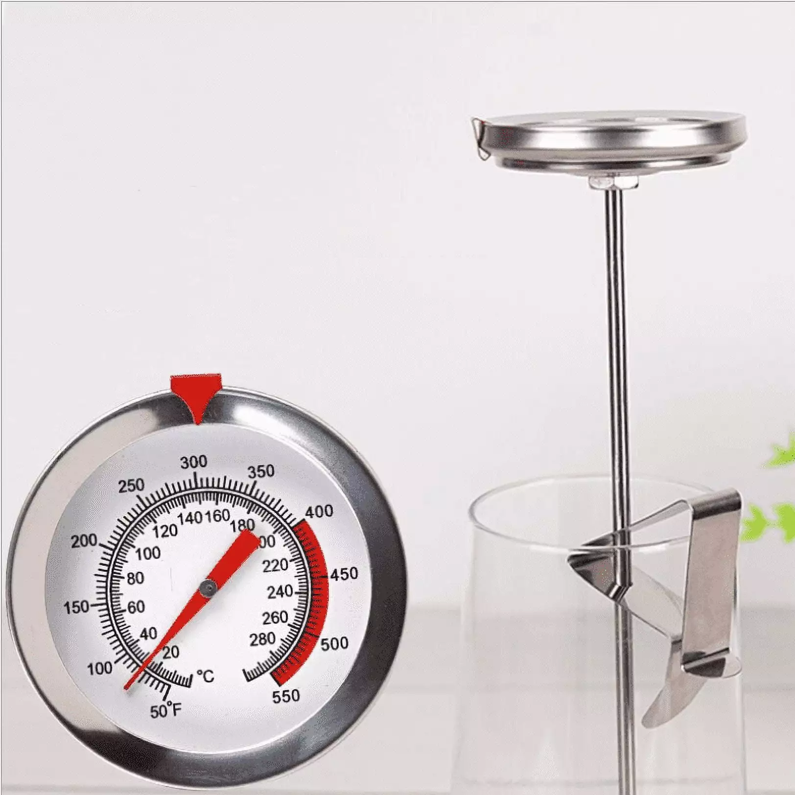 Oil Thermometer Deep Fry Stainless Steel Meat Cooking Thermometer Clip and 15.7 inch Long Probe Instant Read Kitchen Therm...