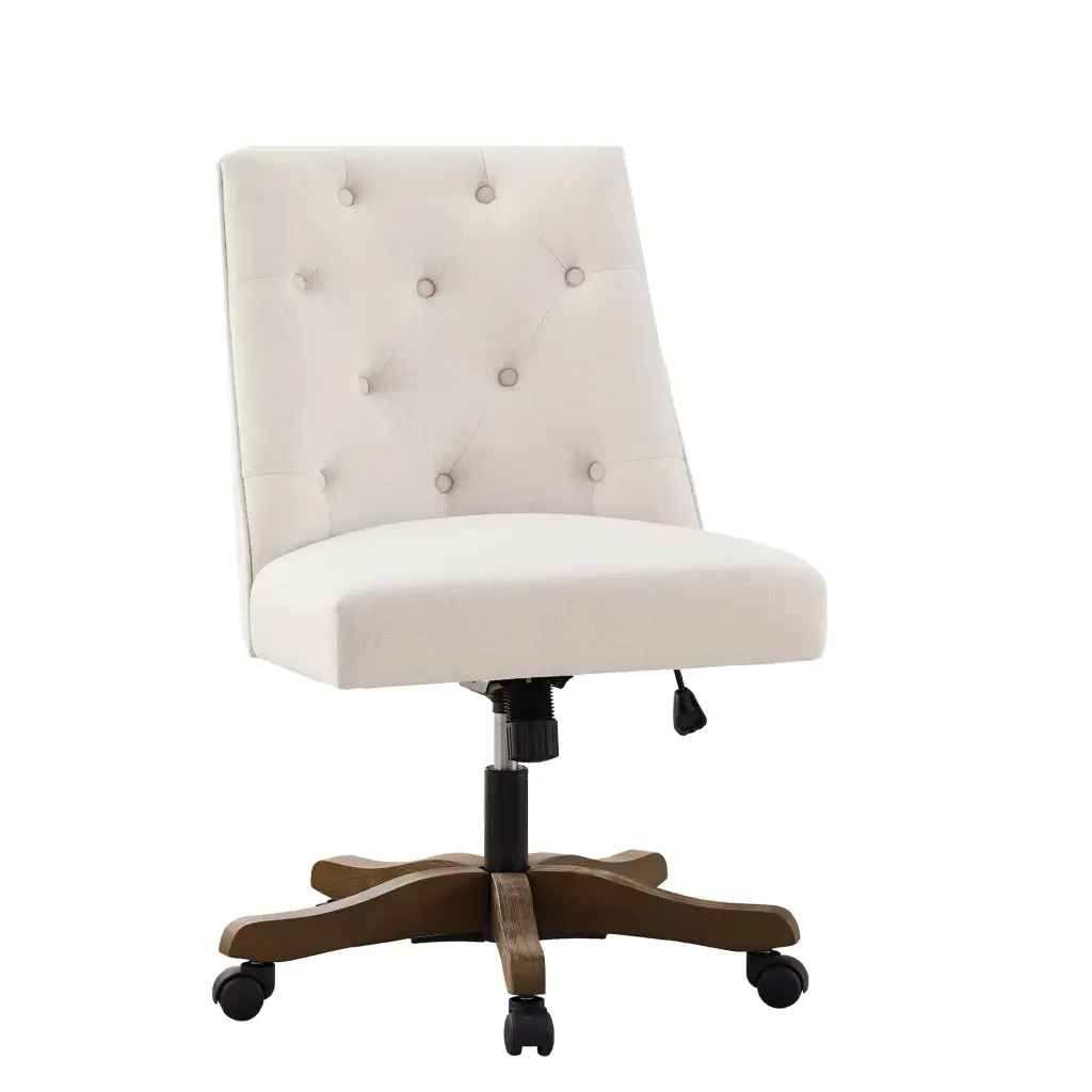 Upholstered Swivel Desk Chair Armless Home Stationery Chair Chenille Fabric rnb