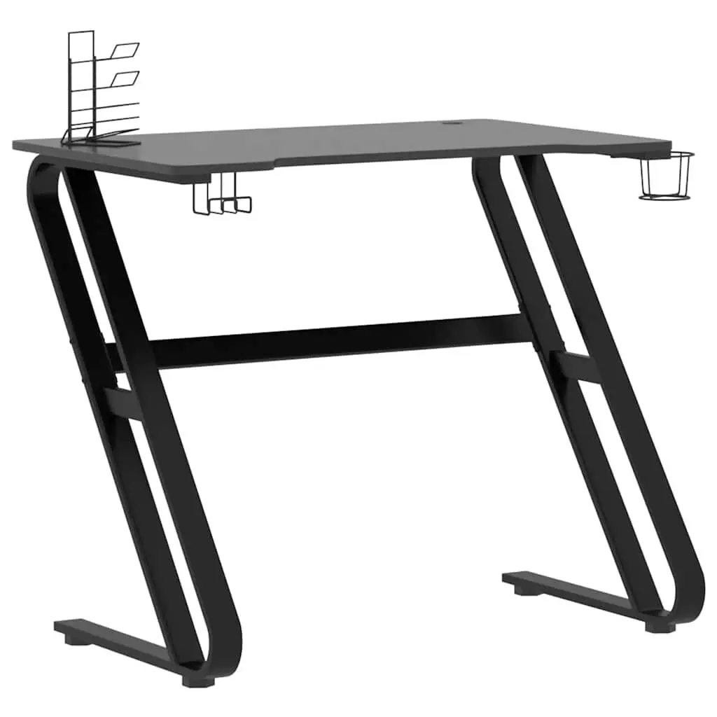 Black Gaming Desk ZZ Influence Legs 35.4x23.6x29.5 Inch Computer Desk