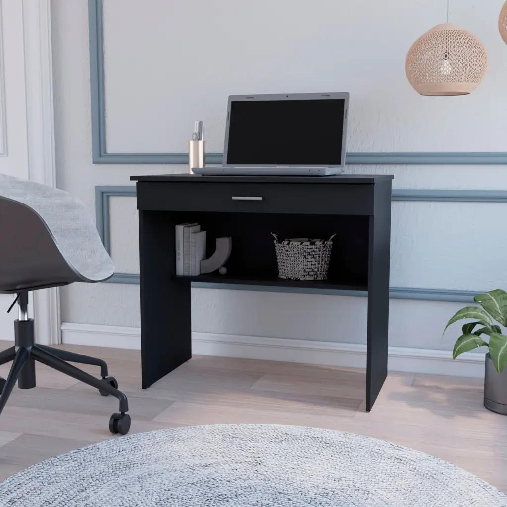 Black Storage Desk Drawer And Shelf Computer Desk Stationery furniture max