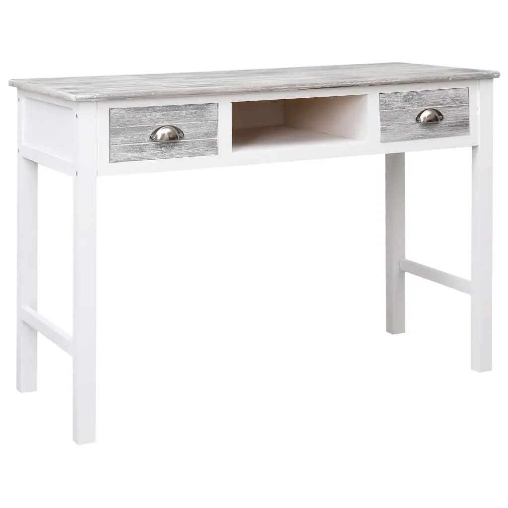 Writing Desk Gray 43.3x17.7x29.9 Inches Wood Home Office Desk