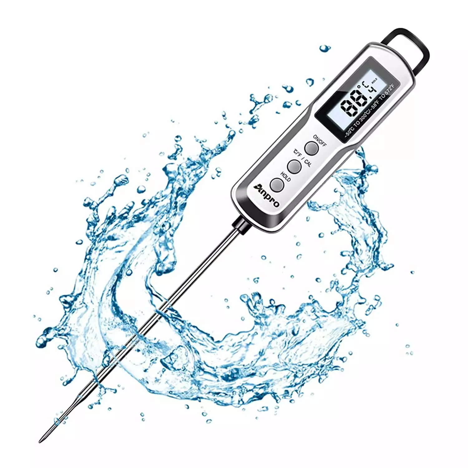 Anpro Meat Thermometer Digital Cooking Food Thermometer Super Long Probe Grill Candy Kitchen BBQ Smoker Oven Oil Milk Yogu...