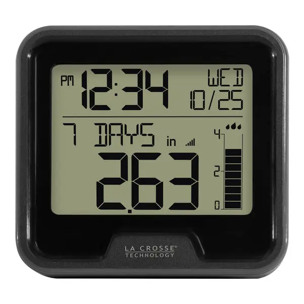 La Crosse 724-1409 Digital Rain Gauge Indoor Temperature 32F to 99F