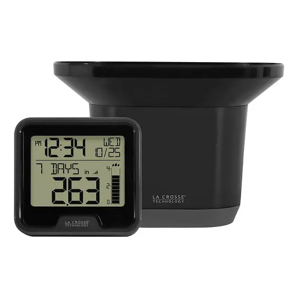 La Crosse Technology 724-1409 Digital Rain Gauge Indoor Temperature Monitoring