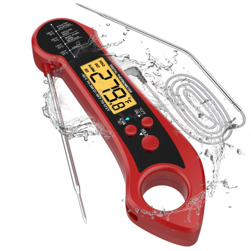 Waterproof Digital Instant Read Meat Thermometer Chart Cooking BBQ Smoker Turkey Coffee Candy