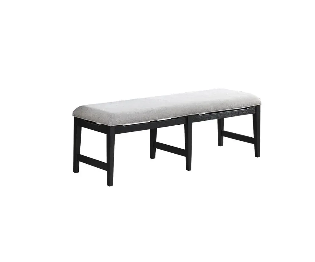 Modern Upholstered Dining Bench Black Frame and Plush Cushion kanepe