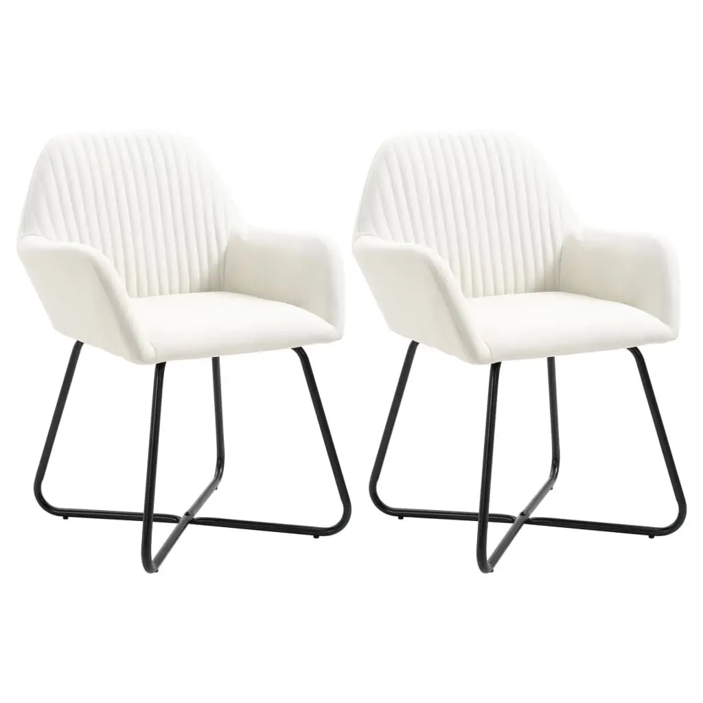 2-Piece Cream Fabric Dining Chairs Elegant Dining Room Setup