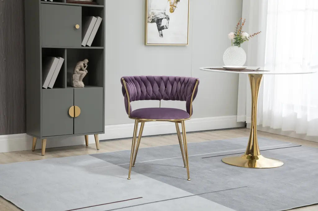 Coolmore Velvet Dining Chairs Set 2 Woven Upholstered Chairs coolmore w-395