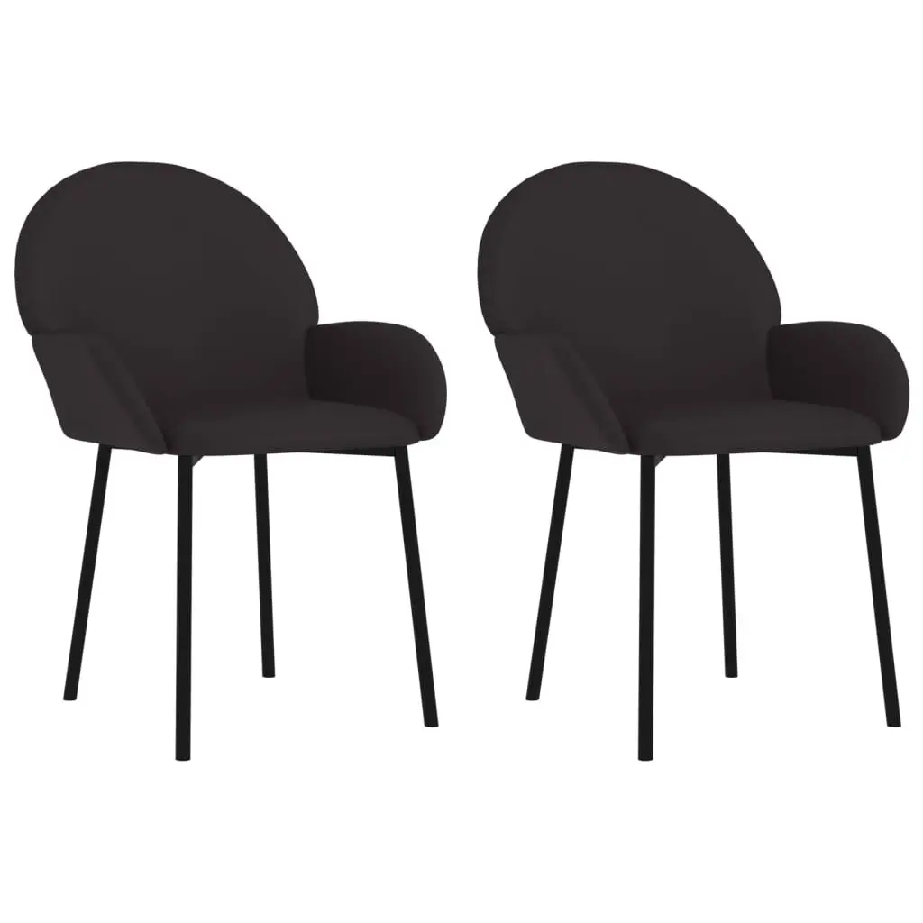 Dining Chairs 2 Pack Black Faux Leather Modern Kitchen Seating