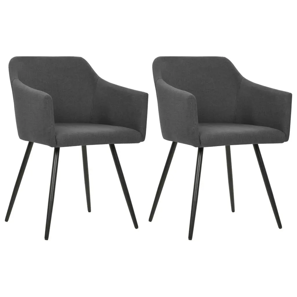 Dining Chairs 2 Pack Dark Gray Fabric Modern Kitchen Chairs