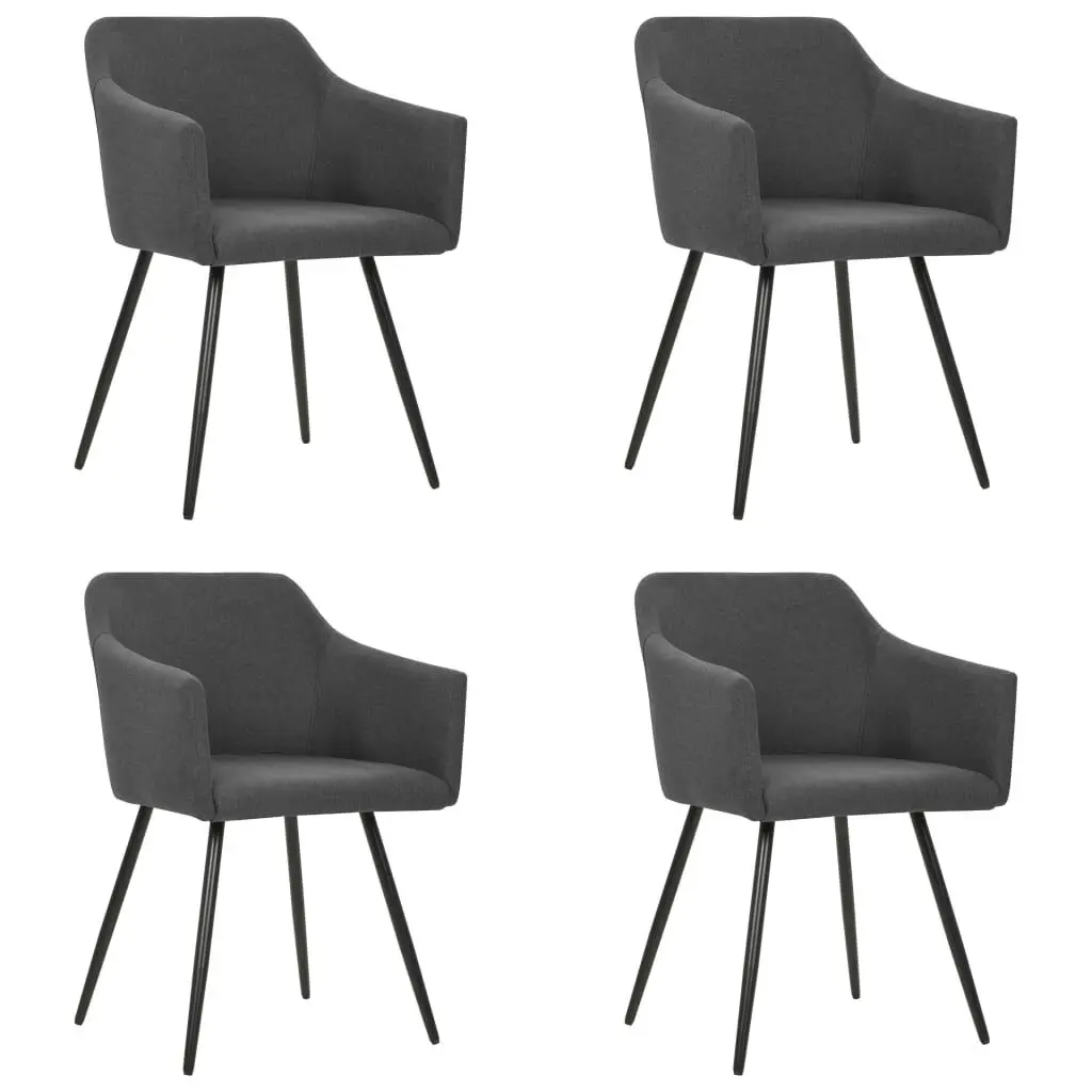 Dining Chairs 4 Pack Dark Gray Fabric Modern Kitchen Chairs Set