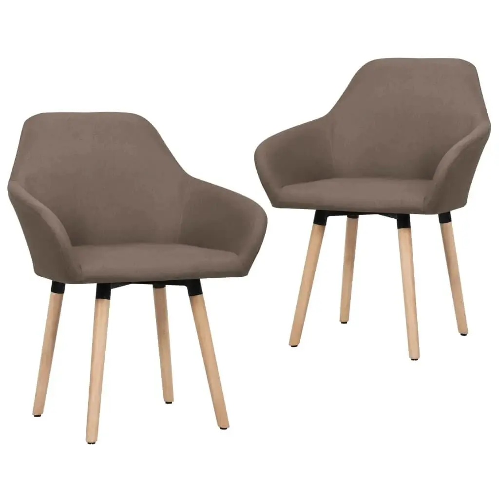 Dining Chairs 2 pcs Brown Fabric Modern Kitchen Chairs Set