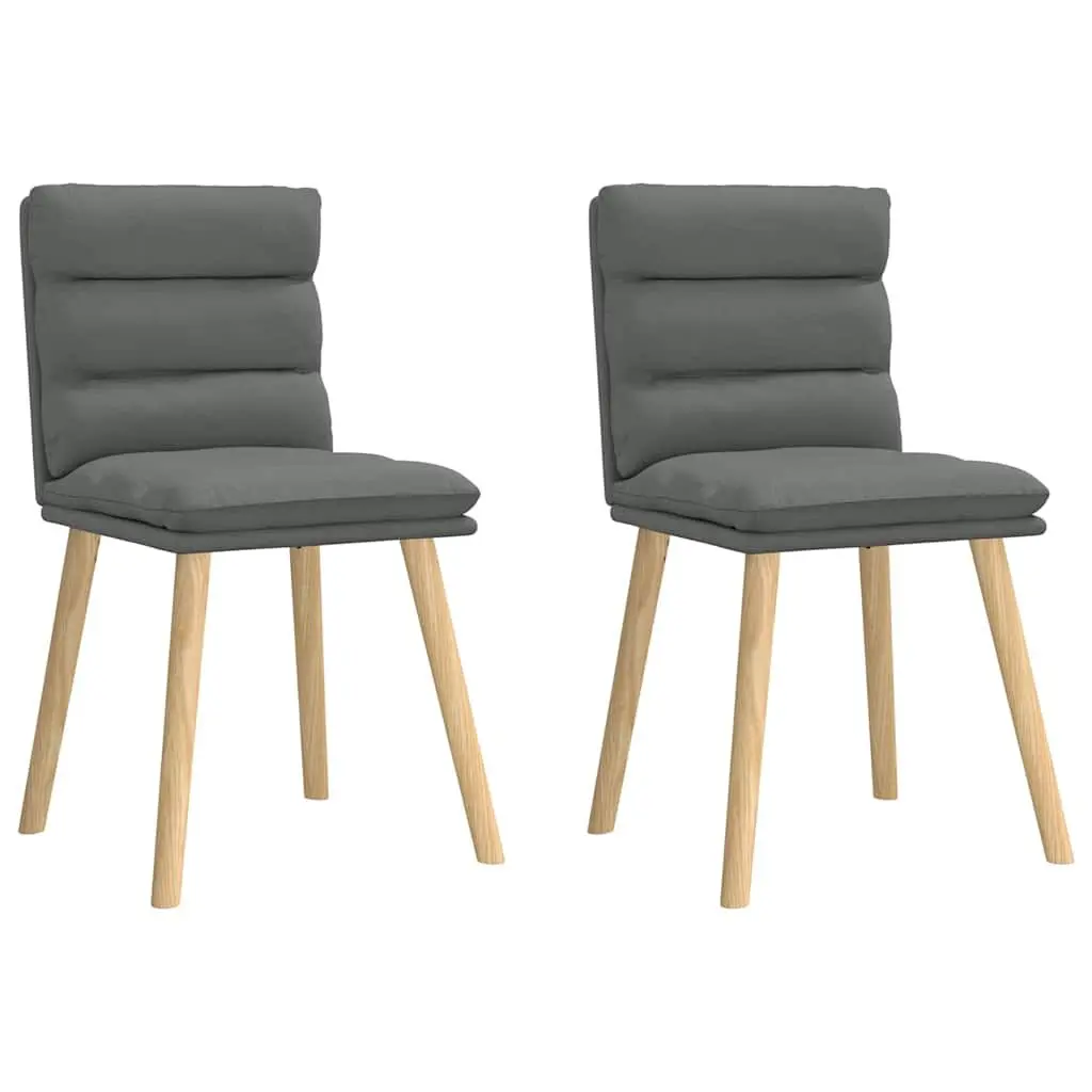 Dining Chairs 2 pcs Dark Gray Fabric Modern Kitchen Seating