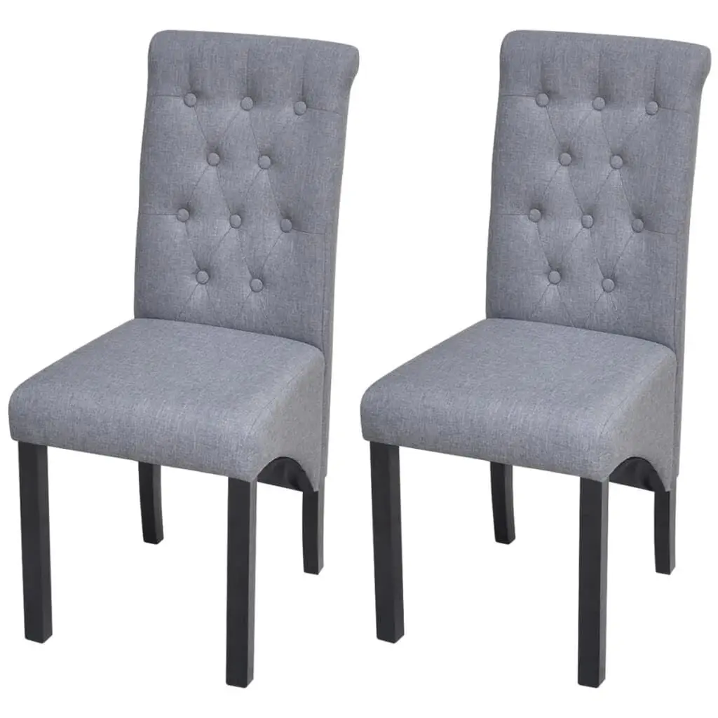 Dining Chairs 2 pcs Gray Fabric Modern Kitchen Chairs