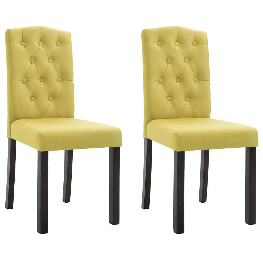 Dining Chairs 2 pcs Green Fabric Modern Kitchen Seating