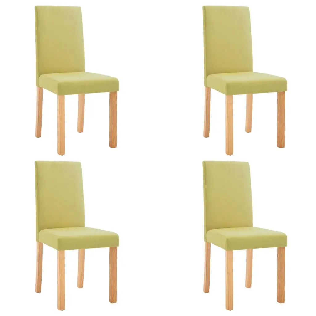 Dining Chairs 4 Piece Set Green Fabric Upholstered Kitchen Seating