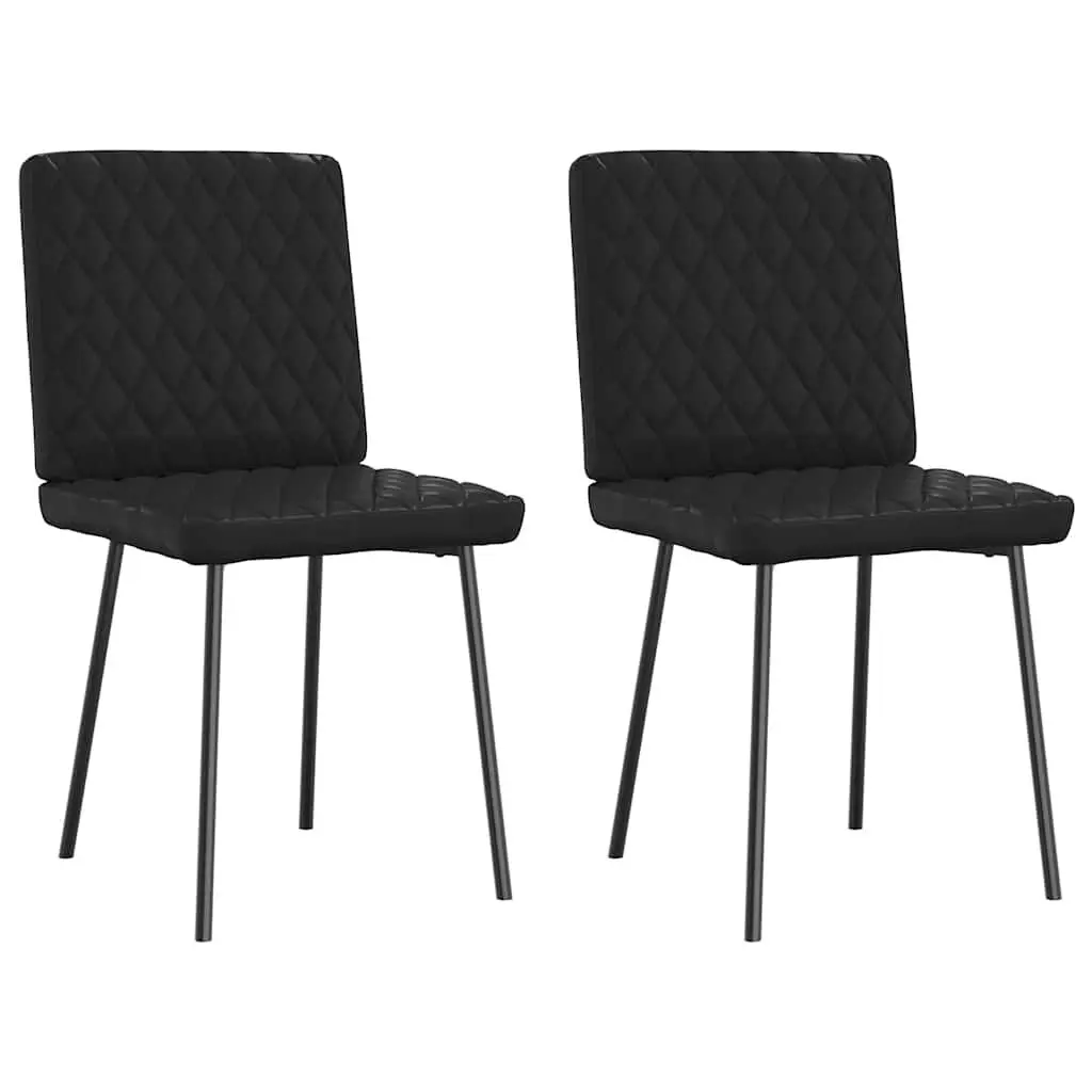 Dining Chairs 2 Pieces Black Faux Leather Kitchen Seating