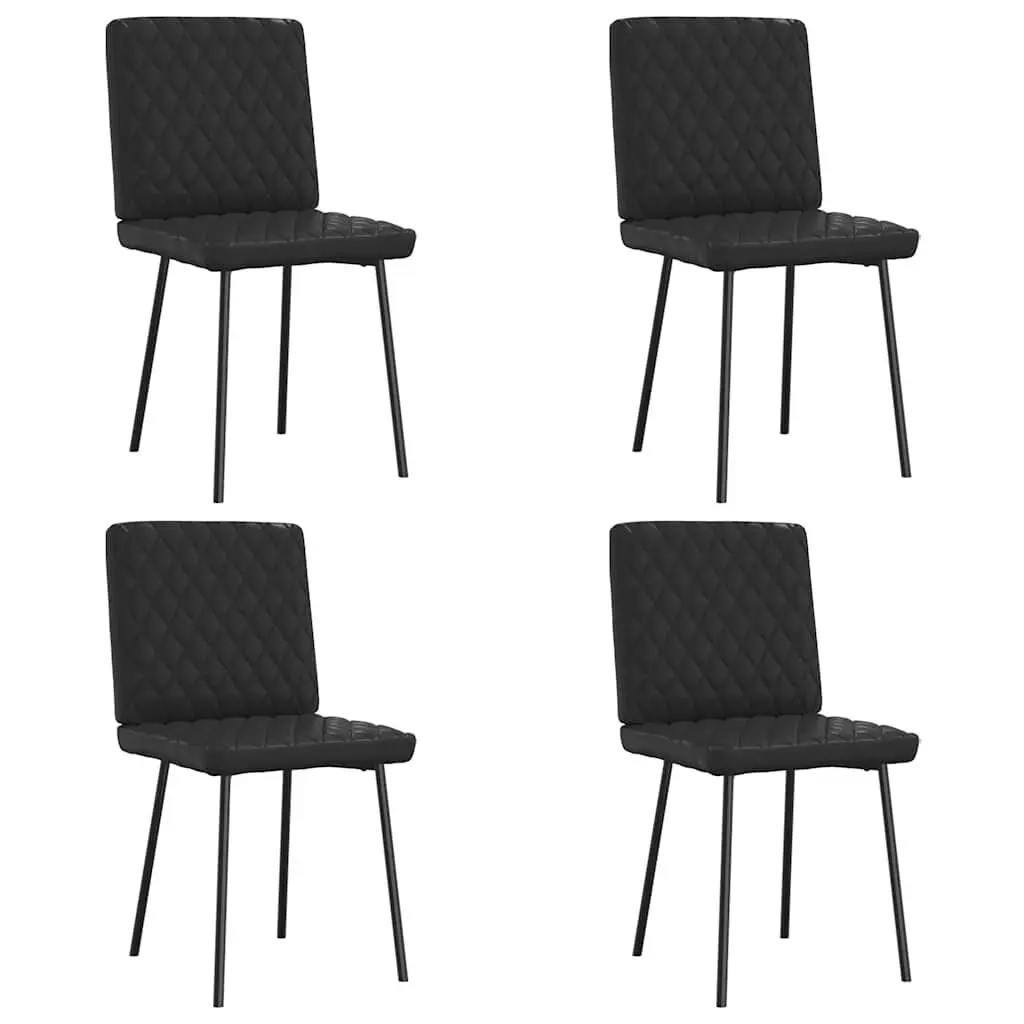Dining Chairs 4 Pieces Black Faux Leather Kitchen Seating Set
