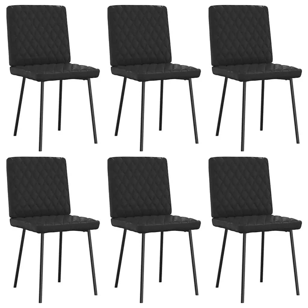 Dining Chairs 6 Pieces Black Faux Leather Kitchen Seating Set