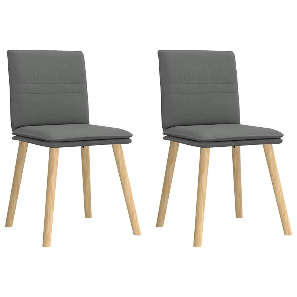 Dining Chairs 2 Pieces Dark Gray Fabric Kitchen Chairs