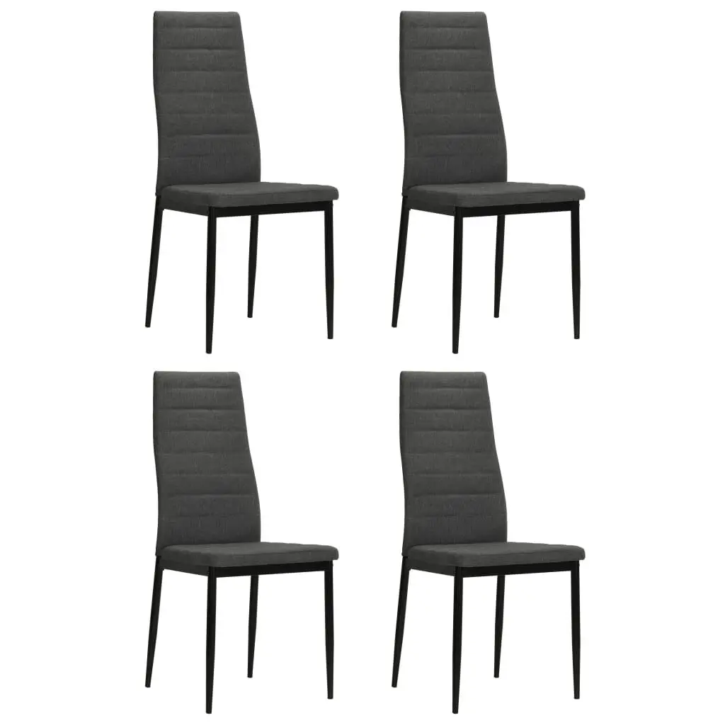 Dining Chairs 4 Pieces Dark Gray Fabric Modern Kitchen Seating