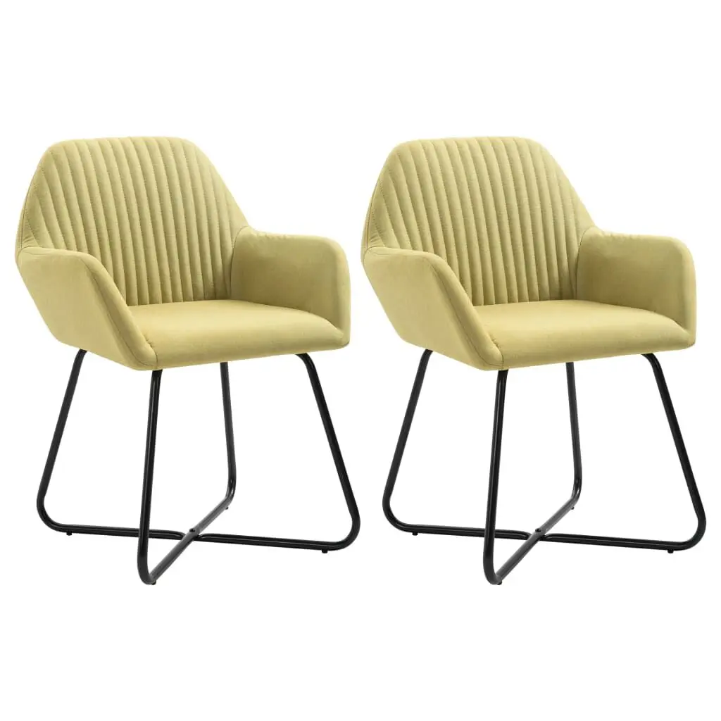 Dining Chairs Set 2 Green Fabric Modern Kitchen Side Chairs