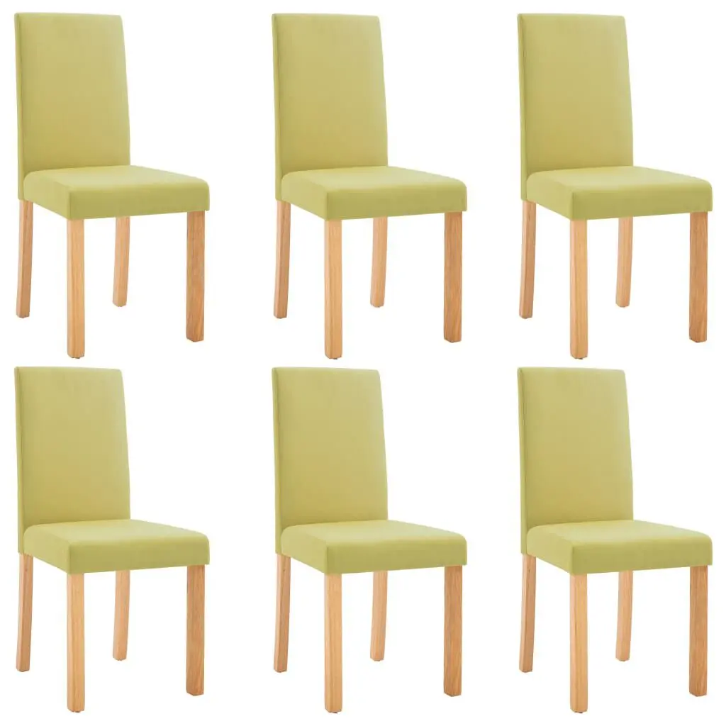 Dining Chairs Set 6 Green Fabric Upholstered Kitchen Chairs