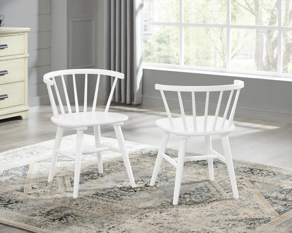 Alwynn Contemporary Wooden Spindle Back Dining Chairs Windsor Chairs hz