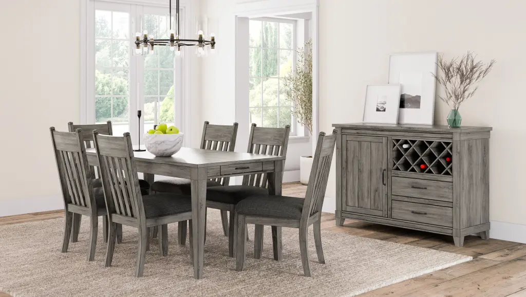 Rustic Gray Side Dining Chair Set 2 Gray Solid Timber MDF ihomefurnishings