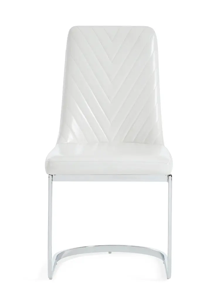 Stelle White Dining Chair Kit 2 Premium White Material luxe modern furniture