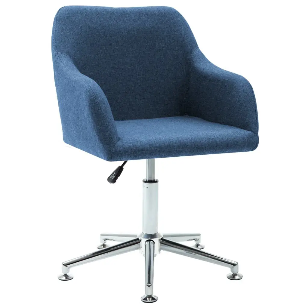 Swivel Dining Chair Blue Fabric Comfortable Kitchen Furniture
