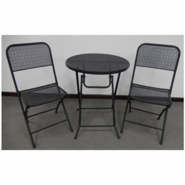 Four Seasons Courtyard IP-1911S62BK Padova Bistro Set Black Outdoor Dining Set