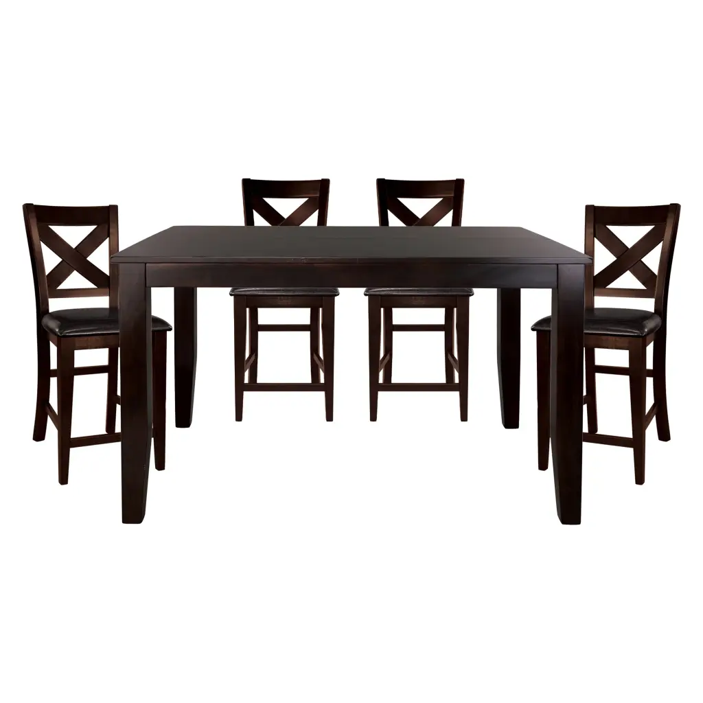 Strong Long Lasting Counter Height Dining 5Pc Set Table W Self Storing Leaf kanepe