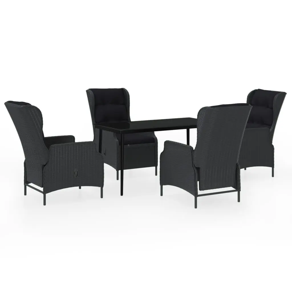 5 Piece Patio Dining Set Dark Gray Modern Outdoor Furniture