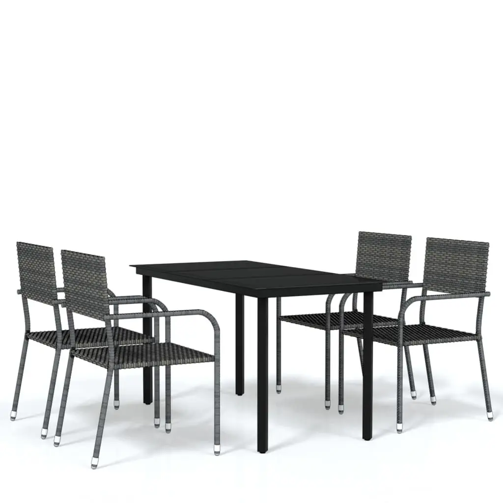 5 Piece Patio Dining Set Gray Outdoor Furniture Cushions