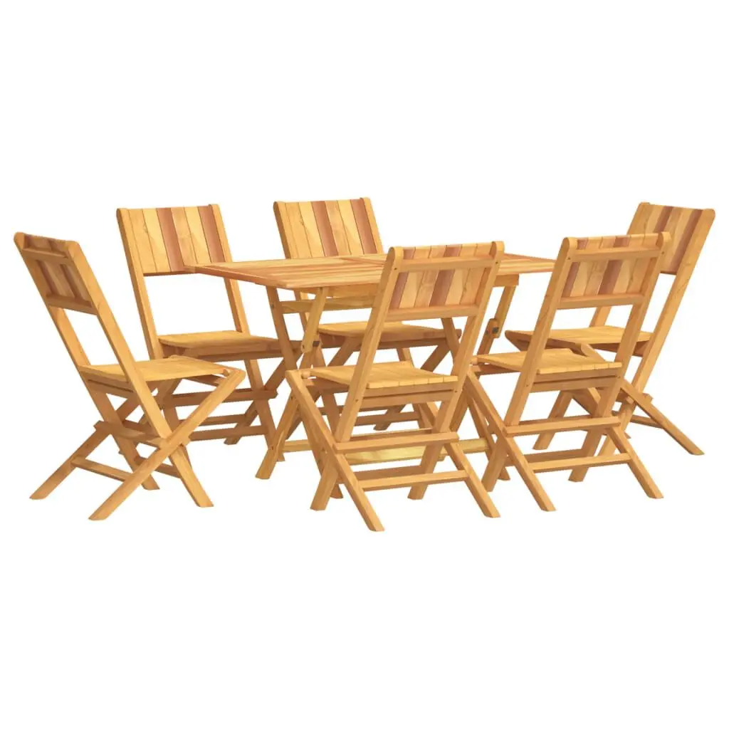 7 Piece Patio Dining Set Solid Wood Teak Outdoor Furniture
