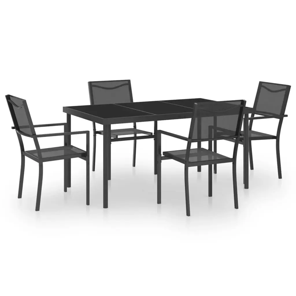5 Piece Patio Dining Set Steel Outdoor Furniture Garden and Backyard