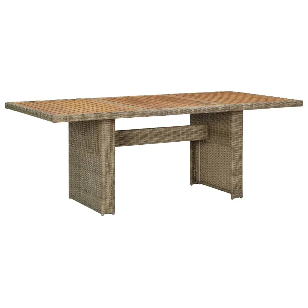 Brown Poly Rattan Patio Dining Table 78.7x39.4x29.1 Inches Outdoor