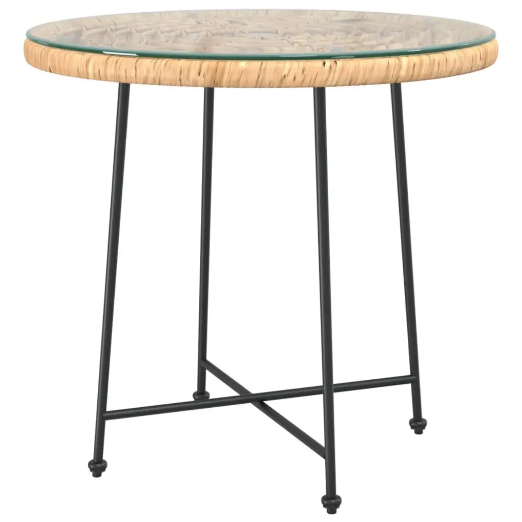 Dining Table 31.5 Inch Round Tempered Glass and Steel Modern Kitchen Table