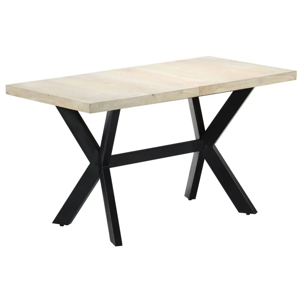 Dining Table 55.1x27.6x29.5 Inches Solid Bleached Mango Wood
