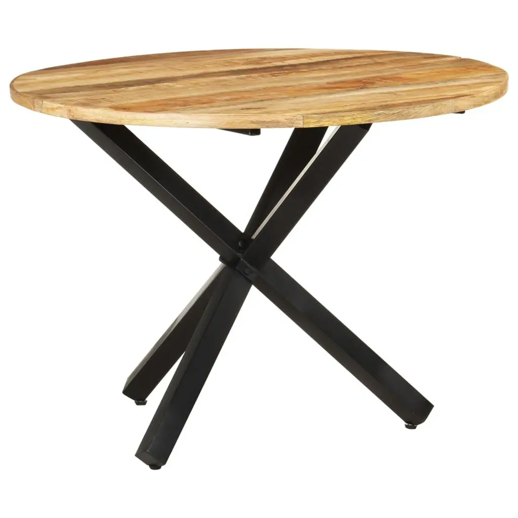 Dining Table Round 39.4x39.4x29.5 Inches Rough Mango Wood Kitchen Table