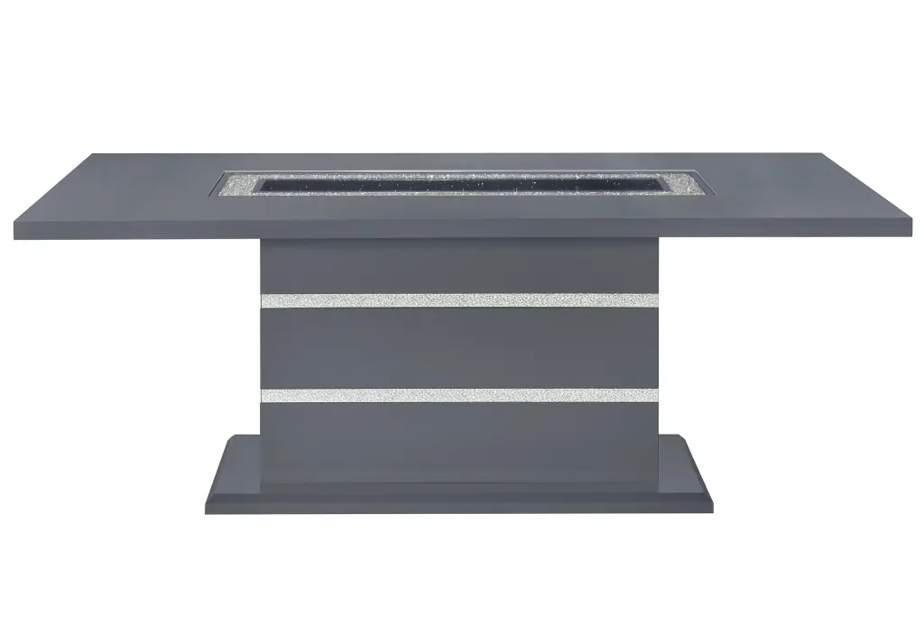 Ariya Dark Grey Dining Table Gray Elastomer Timber Base luxe modern furniture