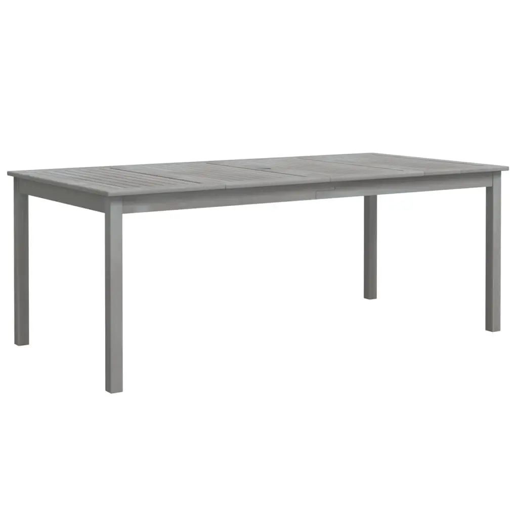Patio Table Gray 78.7x39.4x29.5 Inches Solid Wood Acacia Outdoor Dining Table