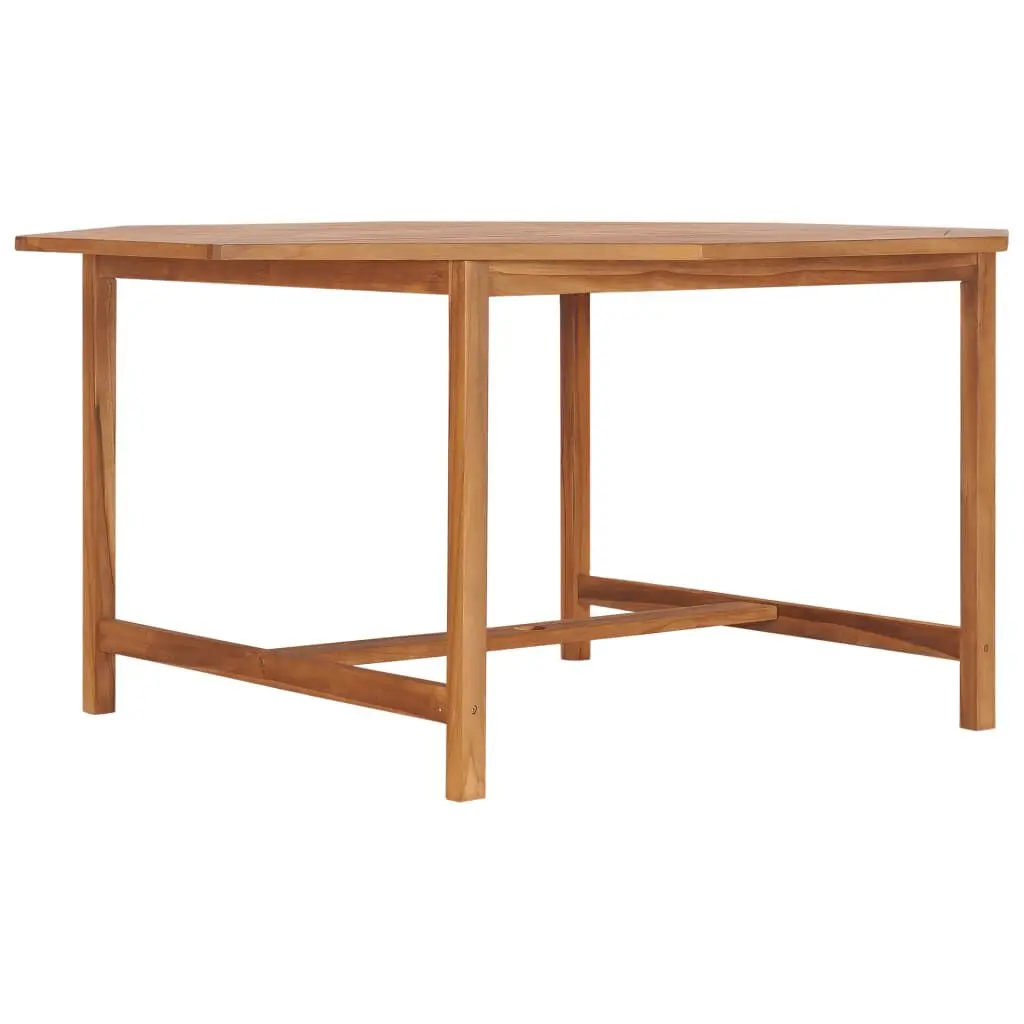 Solid Teak Wood Patio Table 59.1x59.1x29.5 Inches Outdoor Dining Table