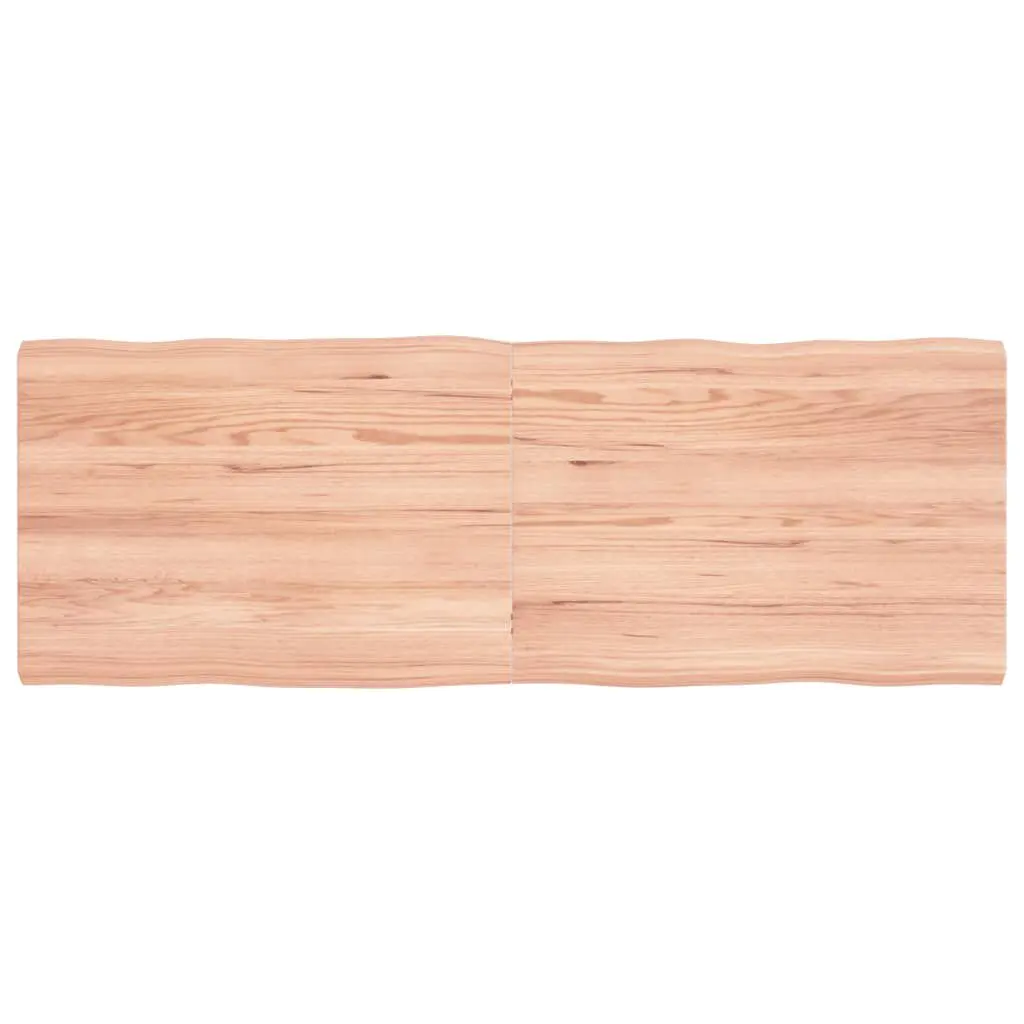 Table Top Light Brown 55.1x19.7 Inches Treated Solid Wood Live Edge Dining Table