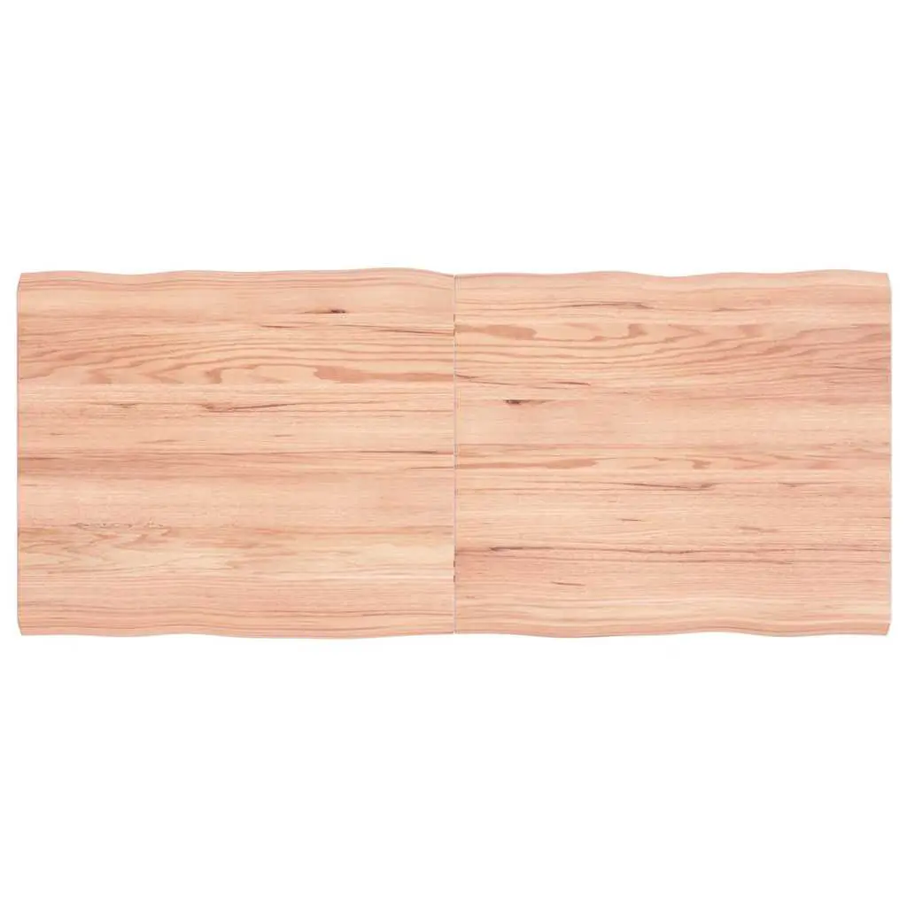 Table Top Light Brown 55.1x23.6 Inches Treated Solid Wood Live Edge Dining Table