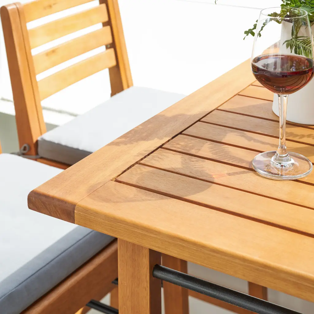 Gloucester Contemporary Patio Wood Dining Table Teak Solid Wood Outdoor Furniture vifah